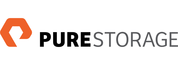 Black grey logo of the PureStorage