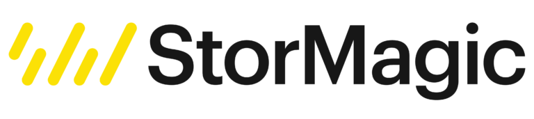 Black logo of the StorMagic